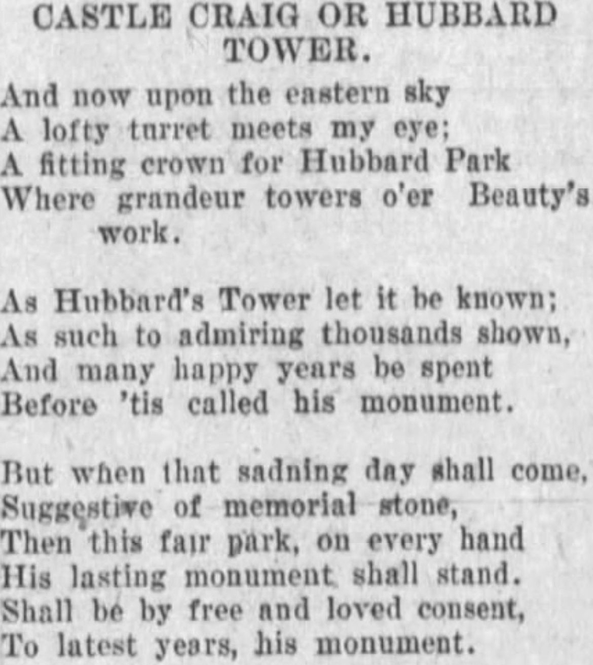 Poem from Meriden Weekly Republican newspaper on June 19, 1902.